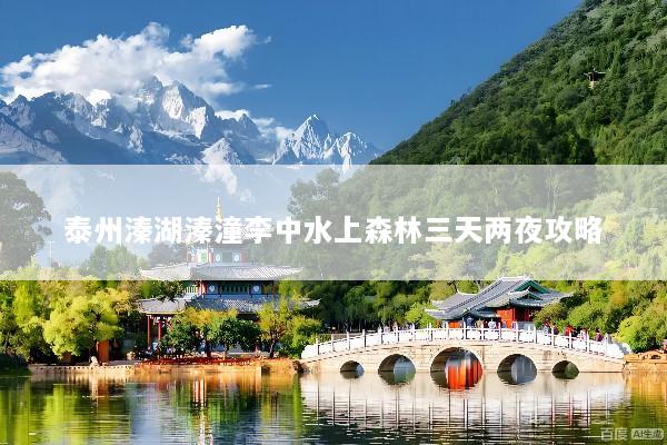 泰州溱湖溱潼李中水上森林三天两夜攻略